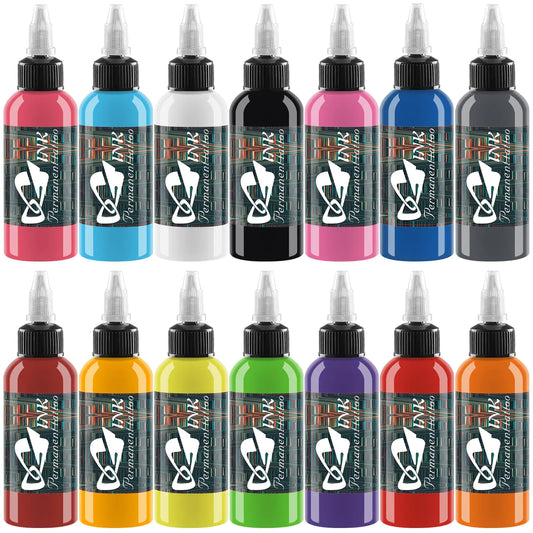 BAODELI Pro Tattoo Ink Set - 14 Vivid Colors 1oz (30ml) Vegan